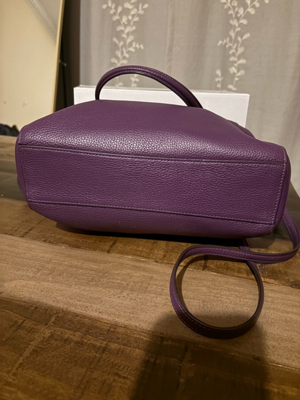 Coach Prairie Purple Pebble Leather Satchel with Crossbody Strap - Picture 3 of 4